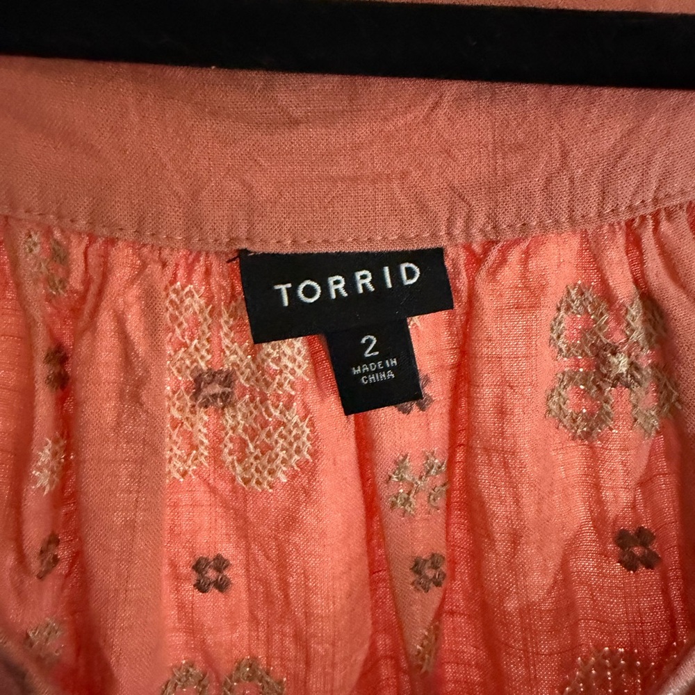 Torrid Embroidered Button-Down Blouse - image 4